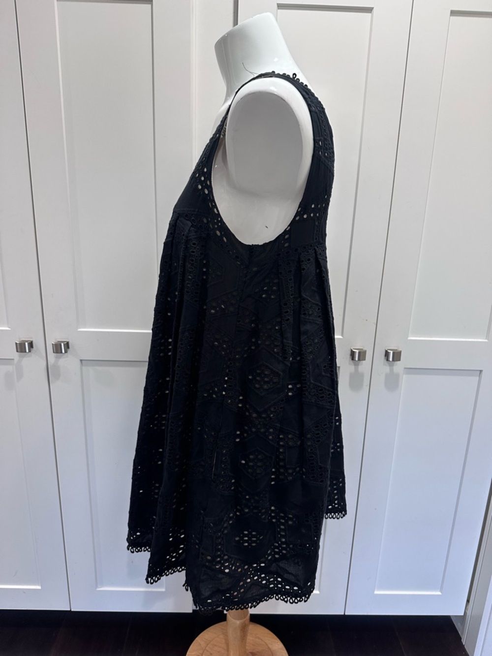 Anthropologie Maeve Black Eyelet V-Neck Dress - Picture 5 of 7